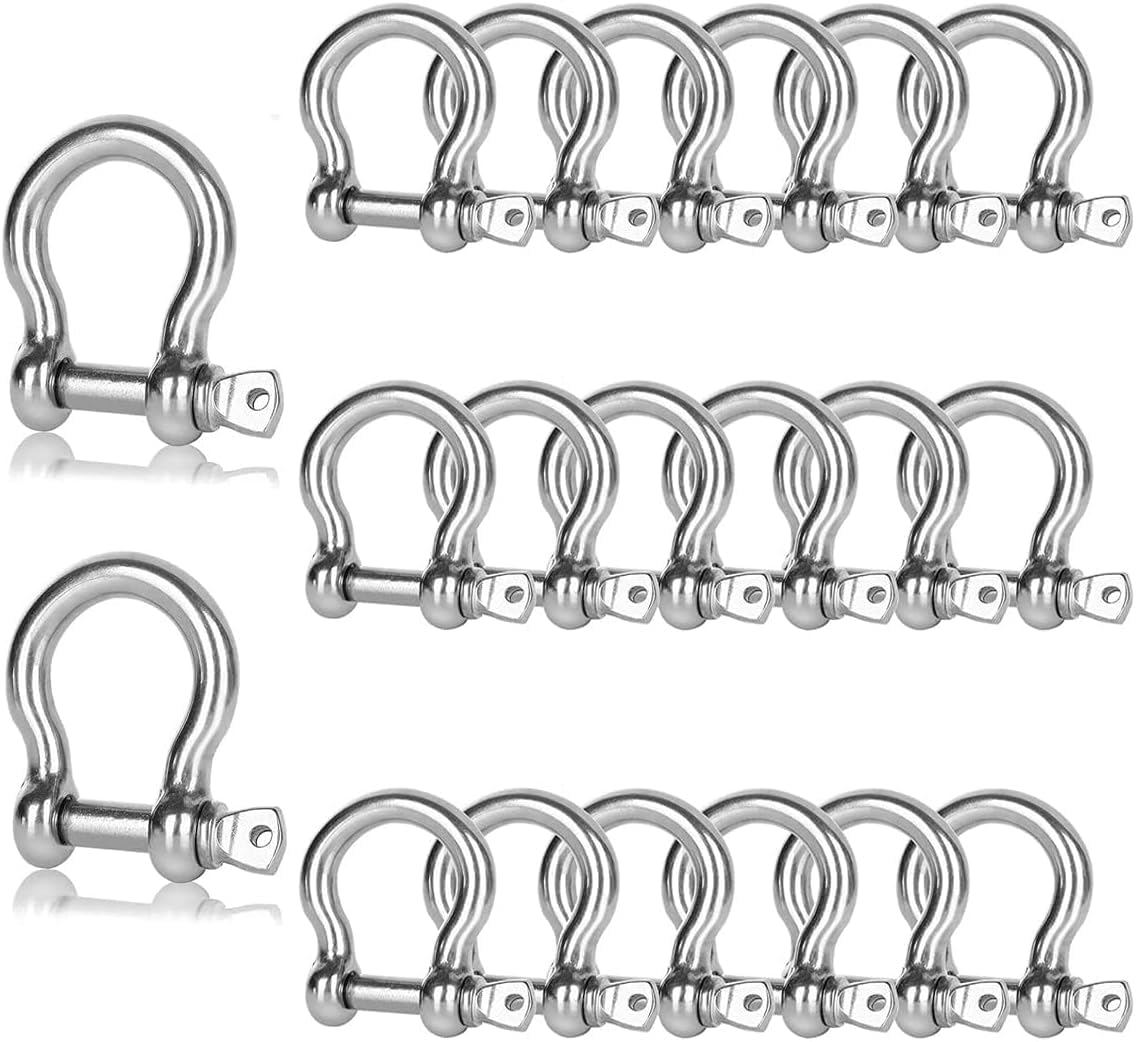YOUNTHYE stainless steel 1/4-inch screw pin shackle for secure towing and lifting
