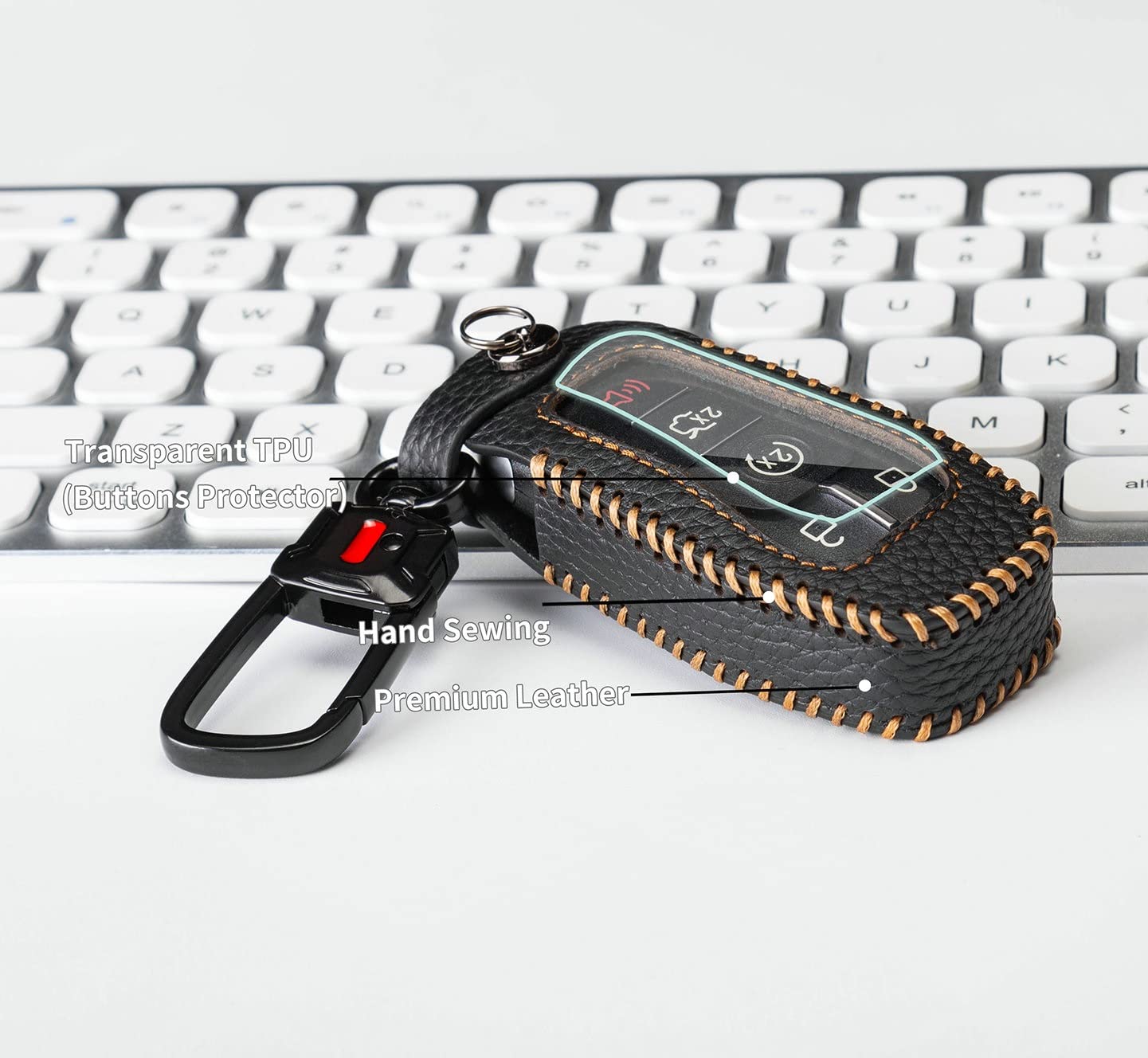 YONUFI Edge key fob cover leather with premium protective finish