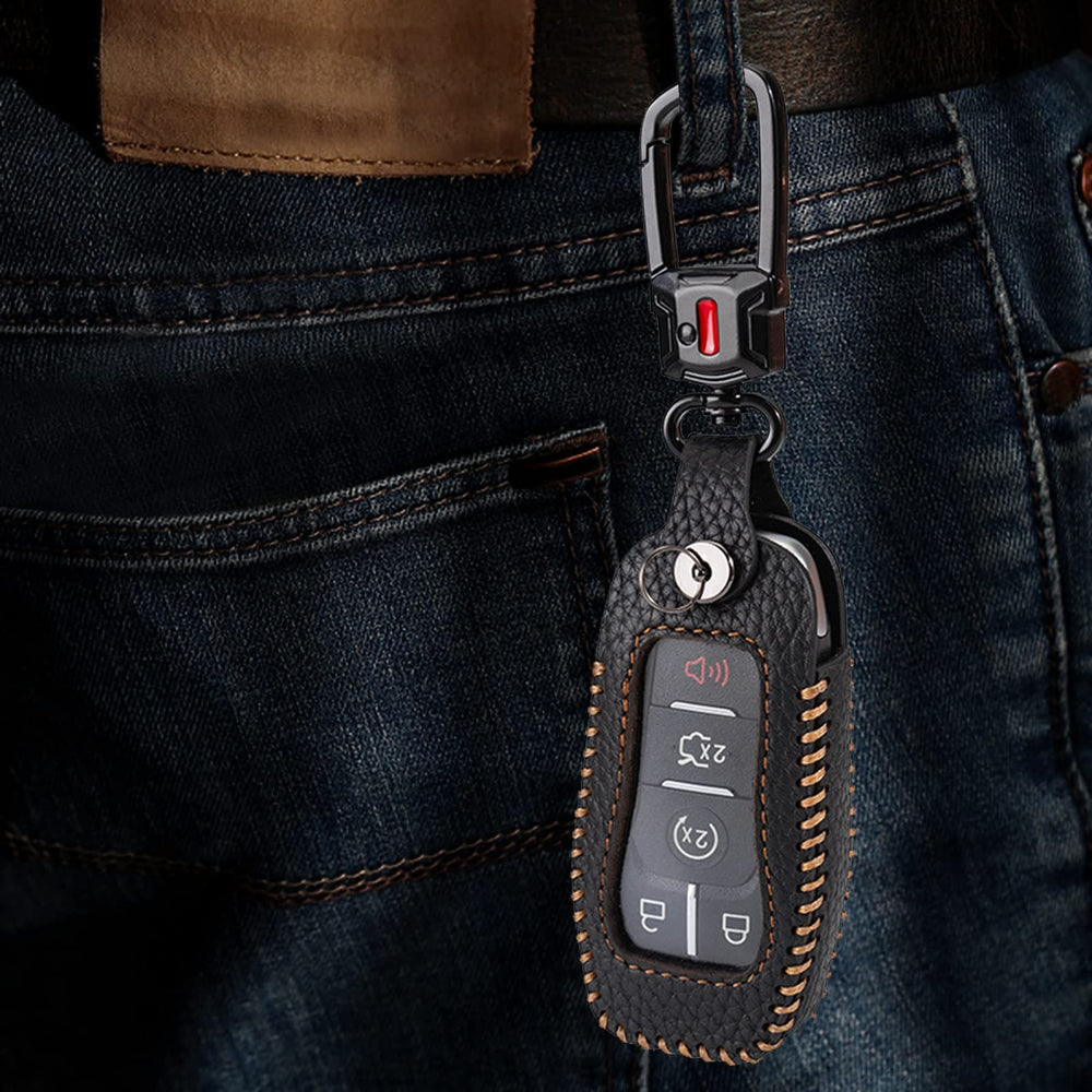 YONUFI Lincoln MKZ key fob cover leather maintains comfort and function