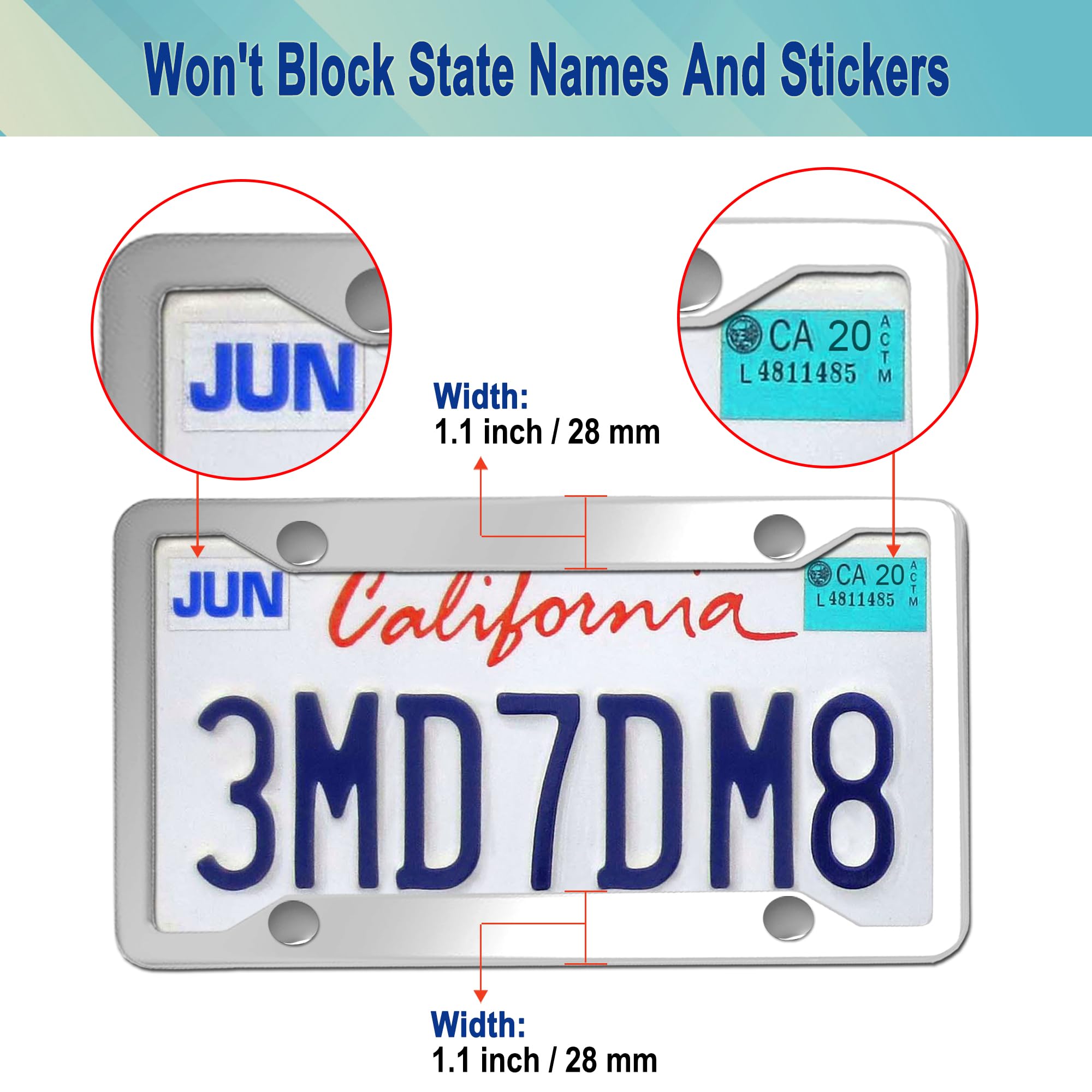 YoUoY license plate screws and chrome caps for secure, clean mounting