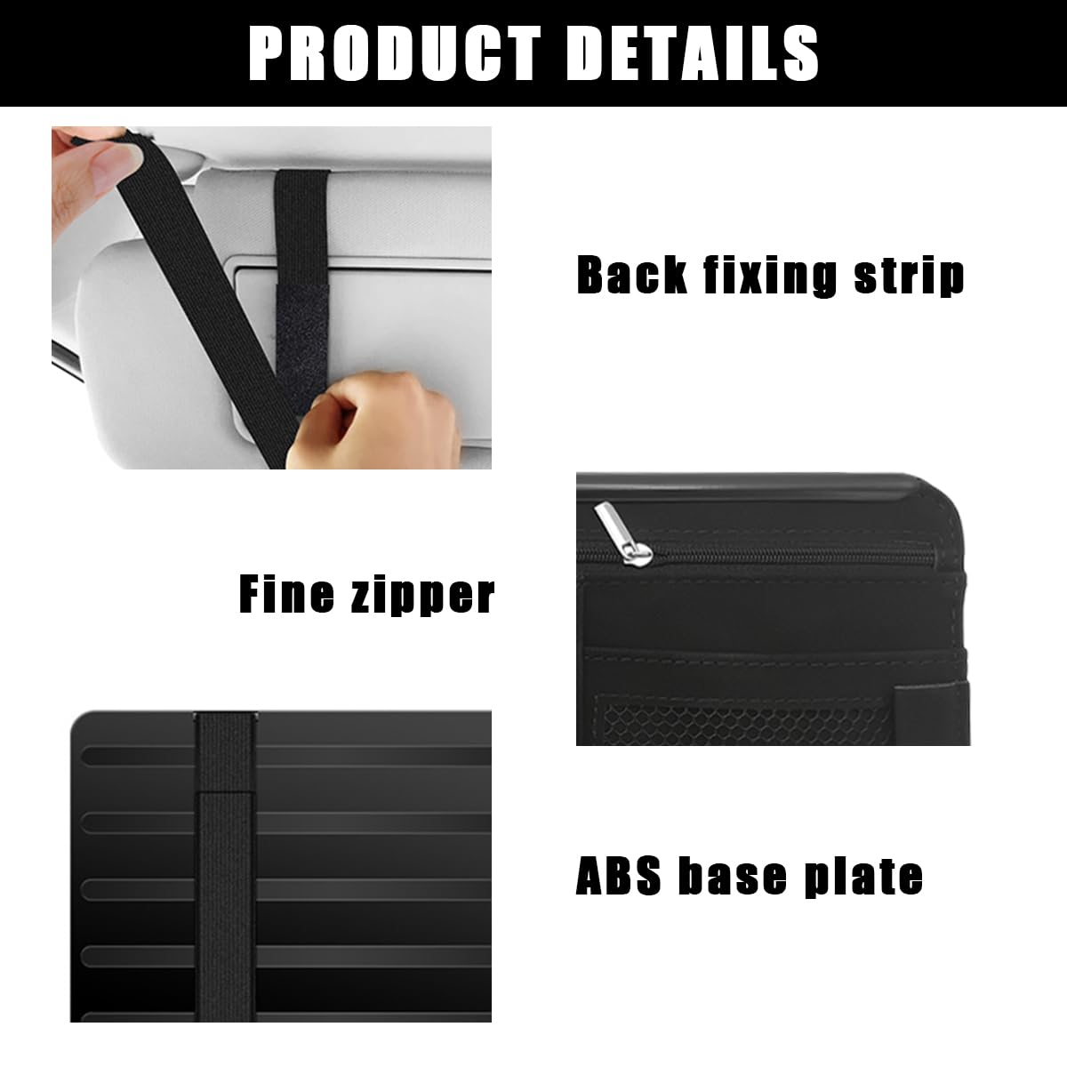 Yourkar organizer features an elastic strap that fits most visors without causing wear.