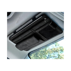 Yourkar car sun visor organizer showing soft leather texture for premium feel and durable storage.