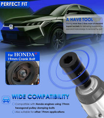 Yoursme six-point crank-fit socket prevents slippage on stubborn bolts.