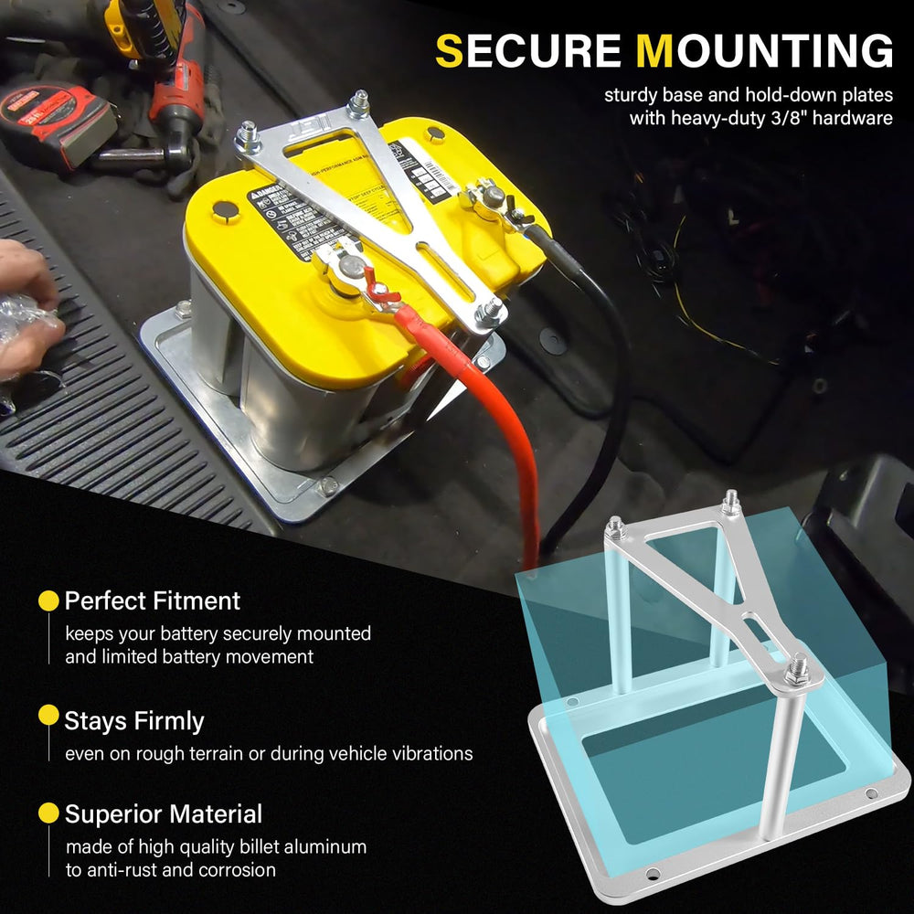 Yoursme all-thread hold-downs ensure a tight battery fit