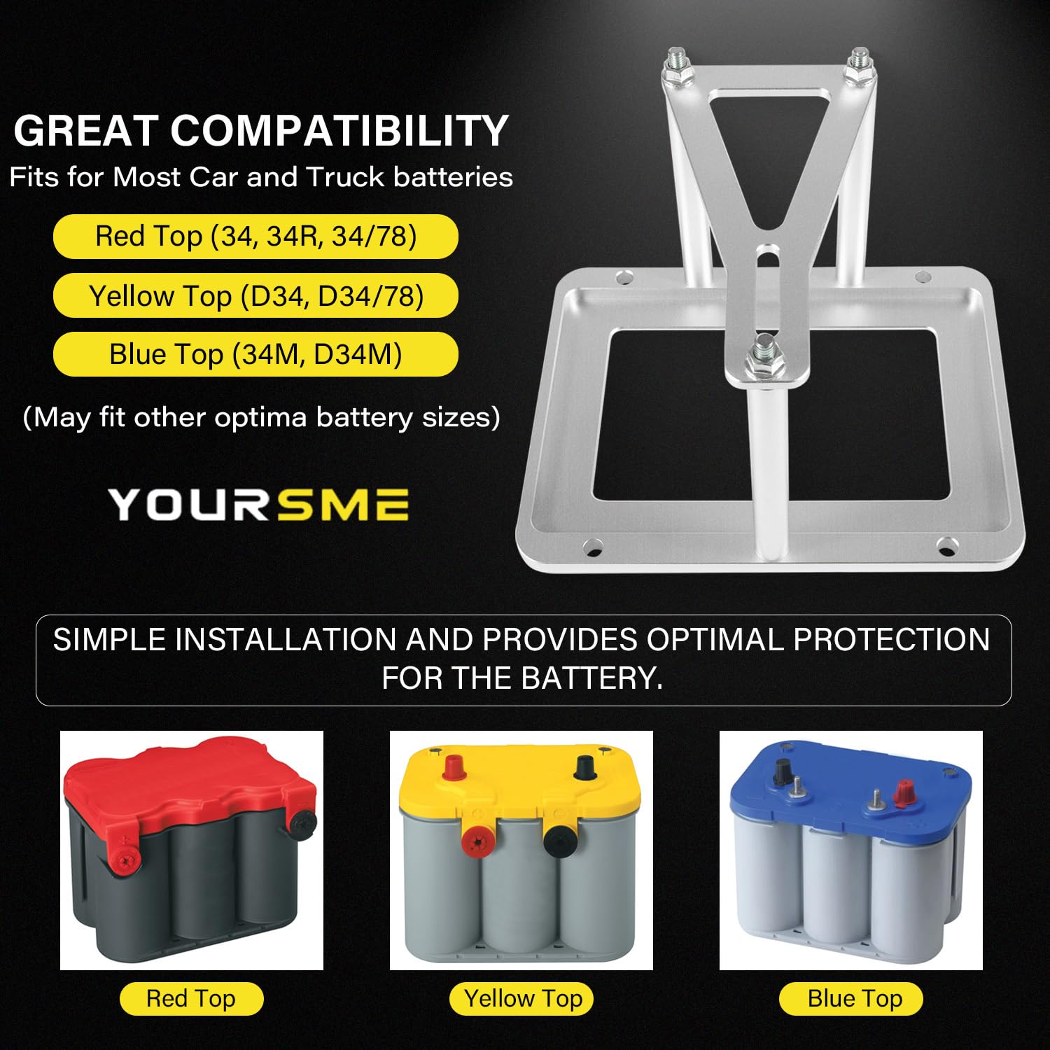 Yoursme battery tray top plate for added hold-down stability