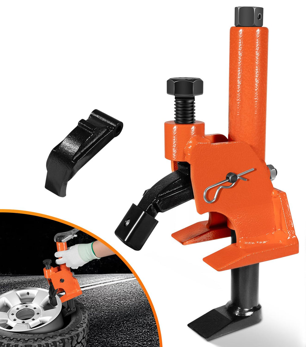 Yoursme bead breaker front view showing sturdy lever for bead separation