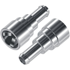 Yoursme coolant connector front view in stainless steel for durable Connections.