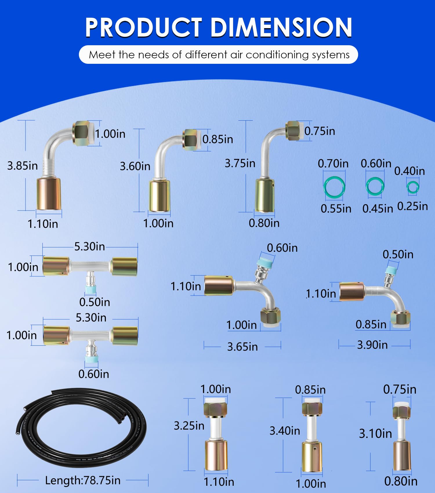 Yoursme straight fittings for size 10, broad compatibility