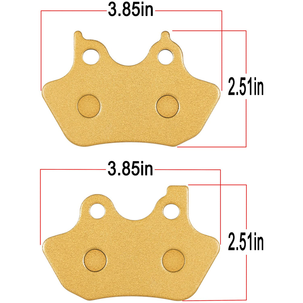 Close-up of Yoursme ceramic front brake pads for Harley-Davidson.