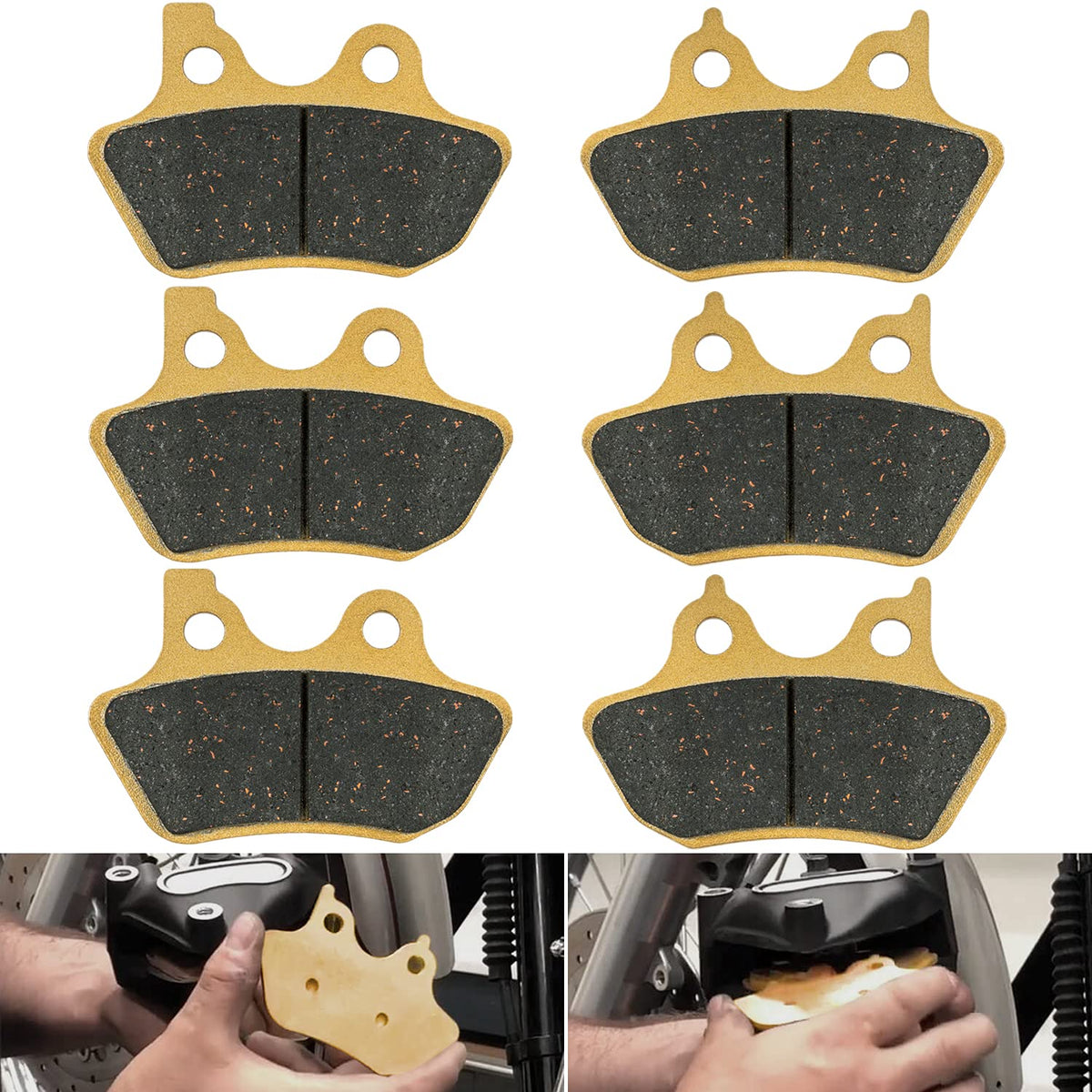 Yoursme ceramic front brake pads for Harley, enhanced stopping power in dry conditions.