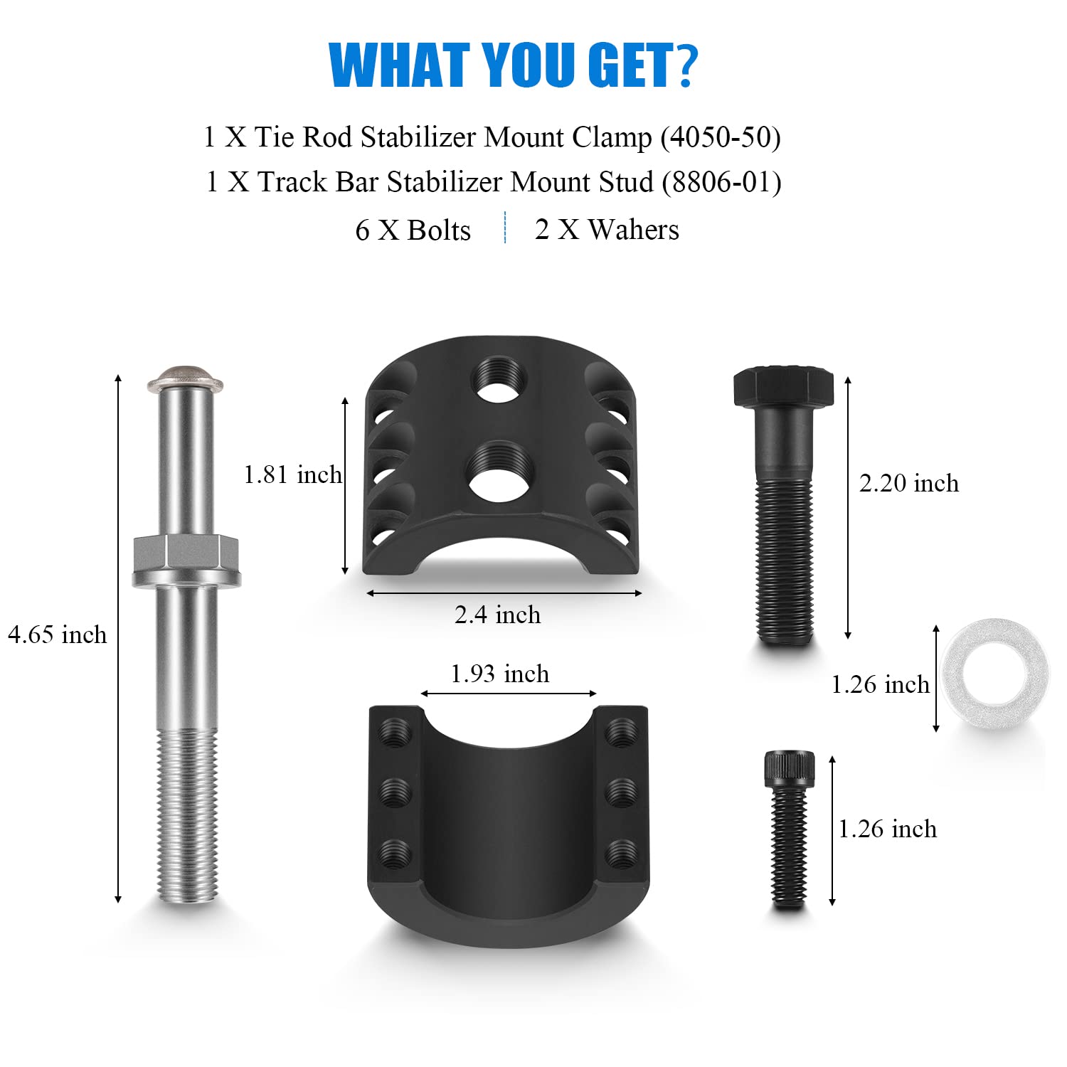 Yoursme relocation bolt for stabilizer demonstrates relocation above tie rod