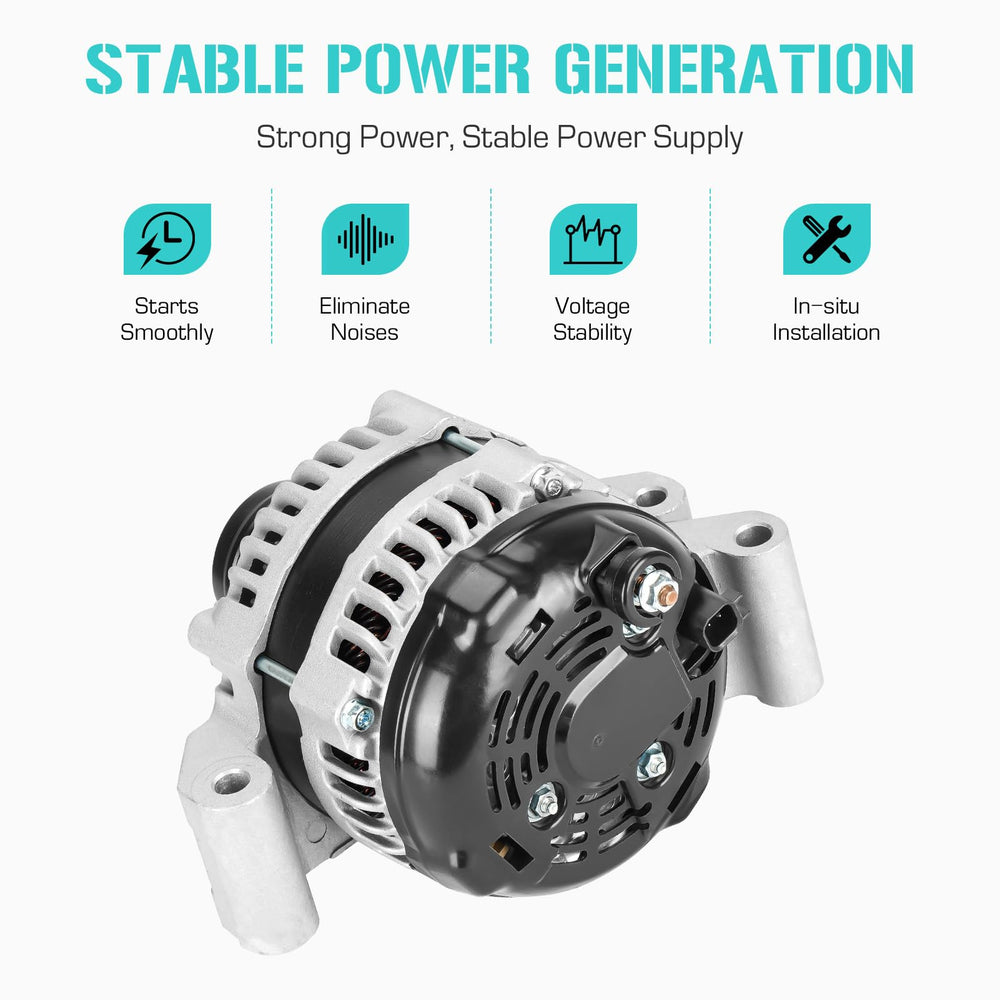 Youxmoto 160A alternator for Dodge Challenger, front view, smooth power delivery.