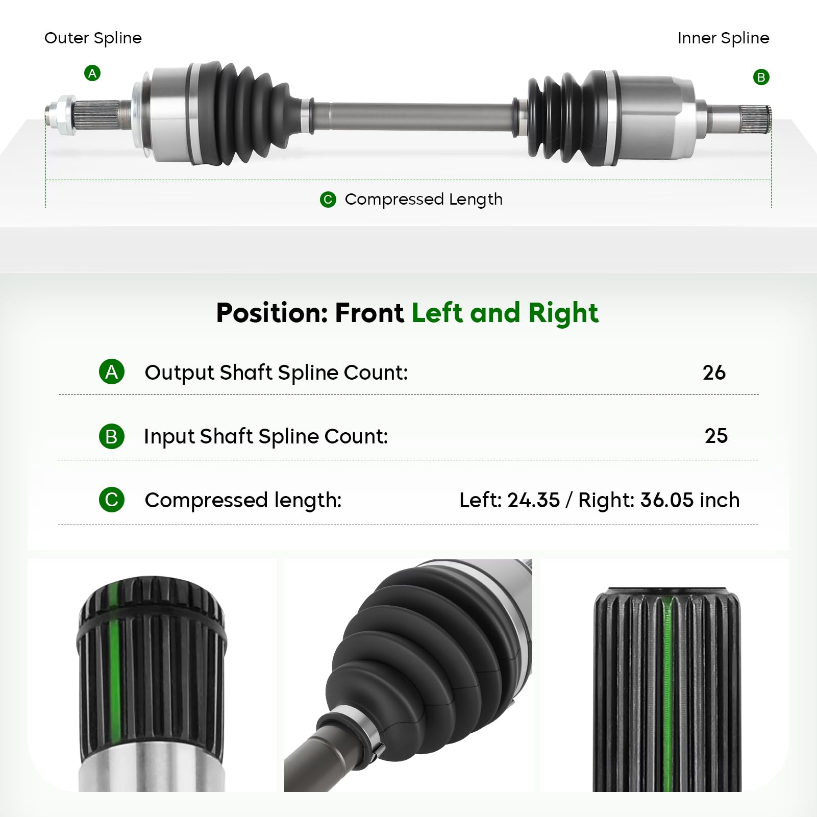 Youxmoto CV axle boot and grease seals out dust for longer life