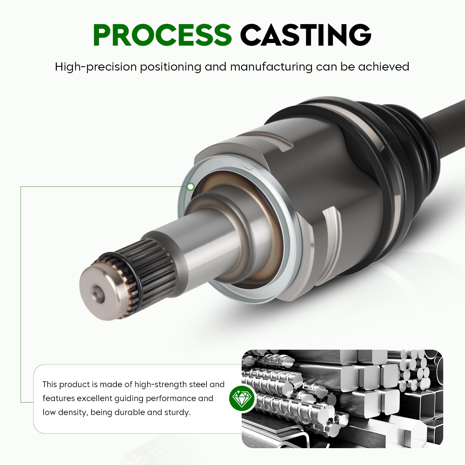 Youxmoto CV axle nut included for quick, secure installation