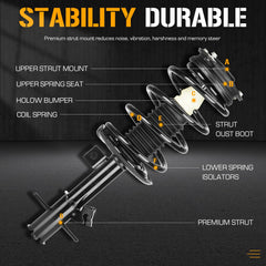Youxmoto front strut coil spring close-up highlights durable suspension components.