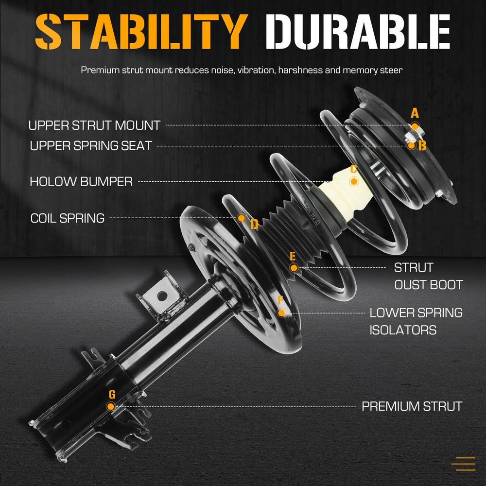 Youxmoto front strut coil-spring assembly for Altima S 2013 coupe enhances handling.