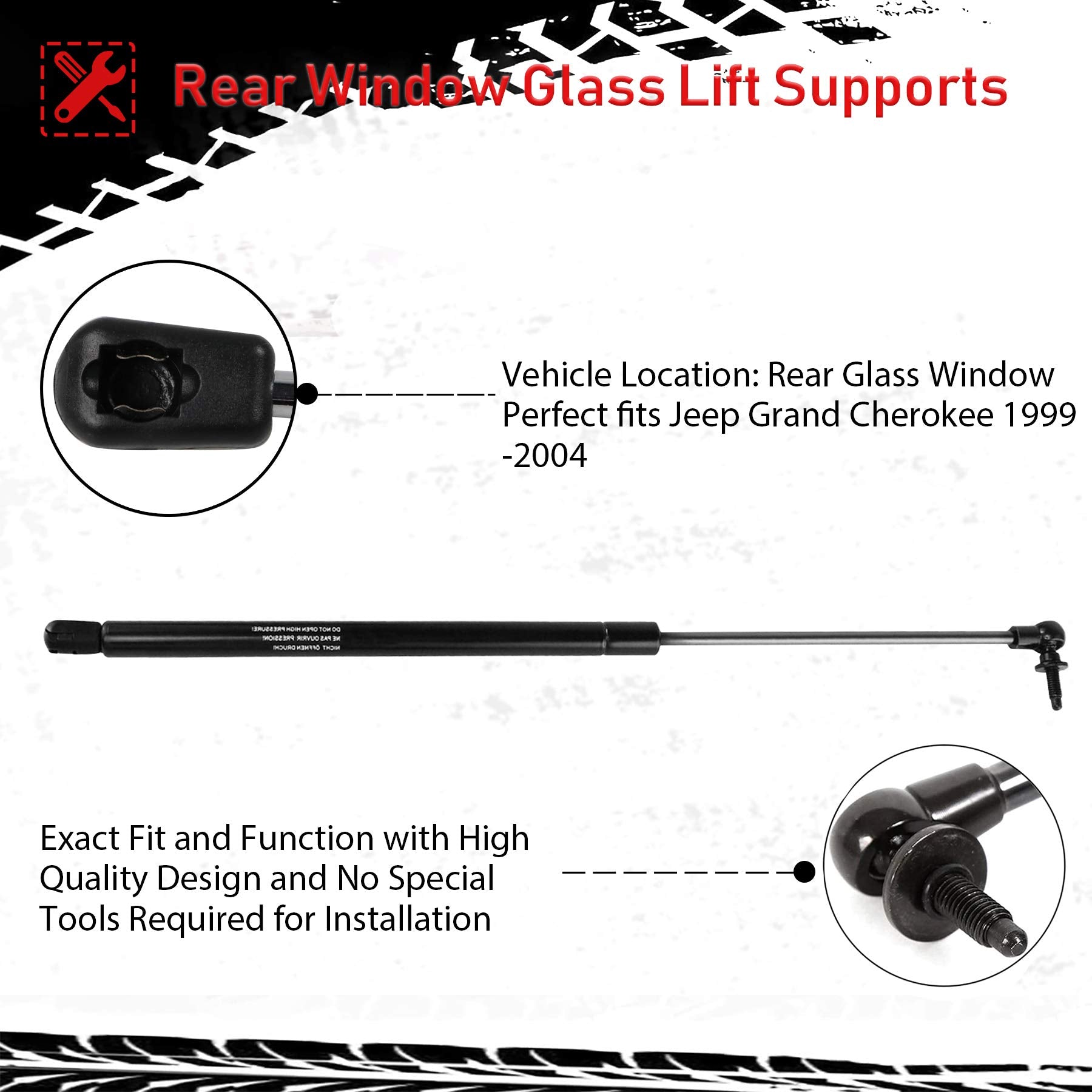Youxmoto Jeep Grand Cherokee rear liftgate struts left guarantee controlled tailgate raising.