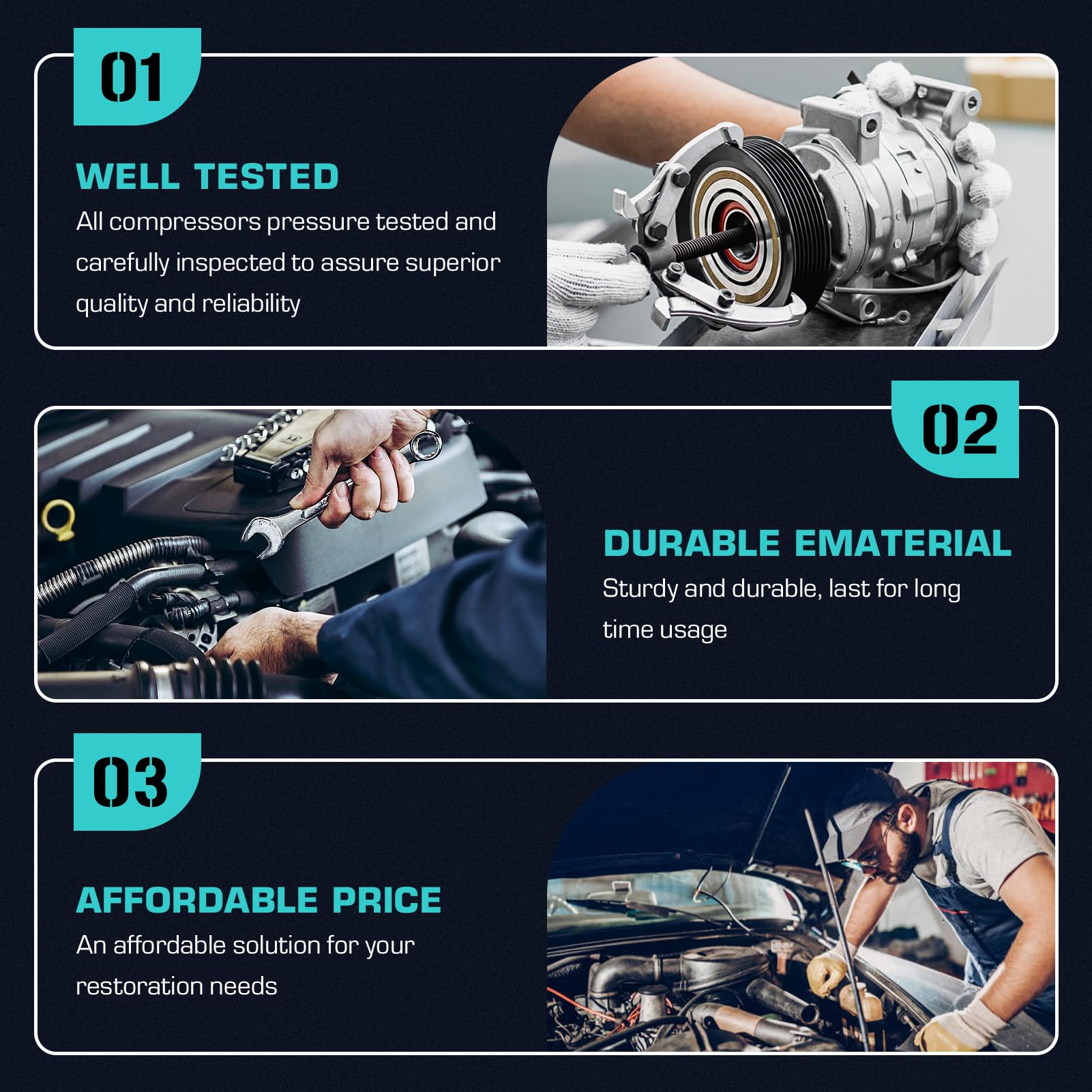 Youxmoto quiet operation compressor, low noise performance for daily driving.