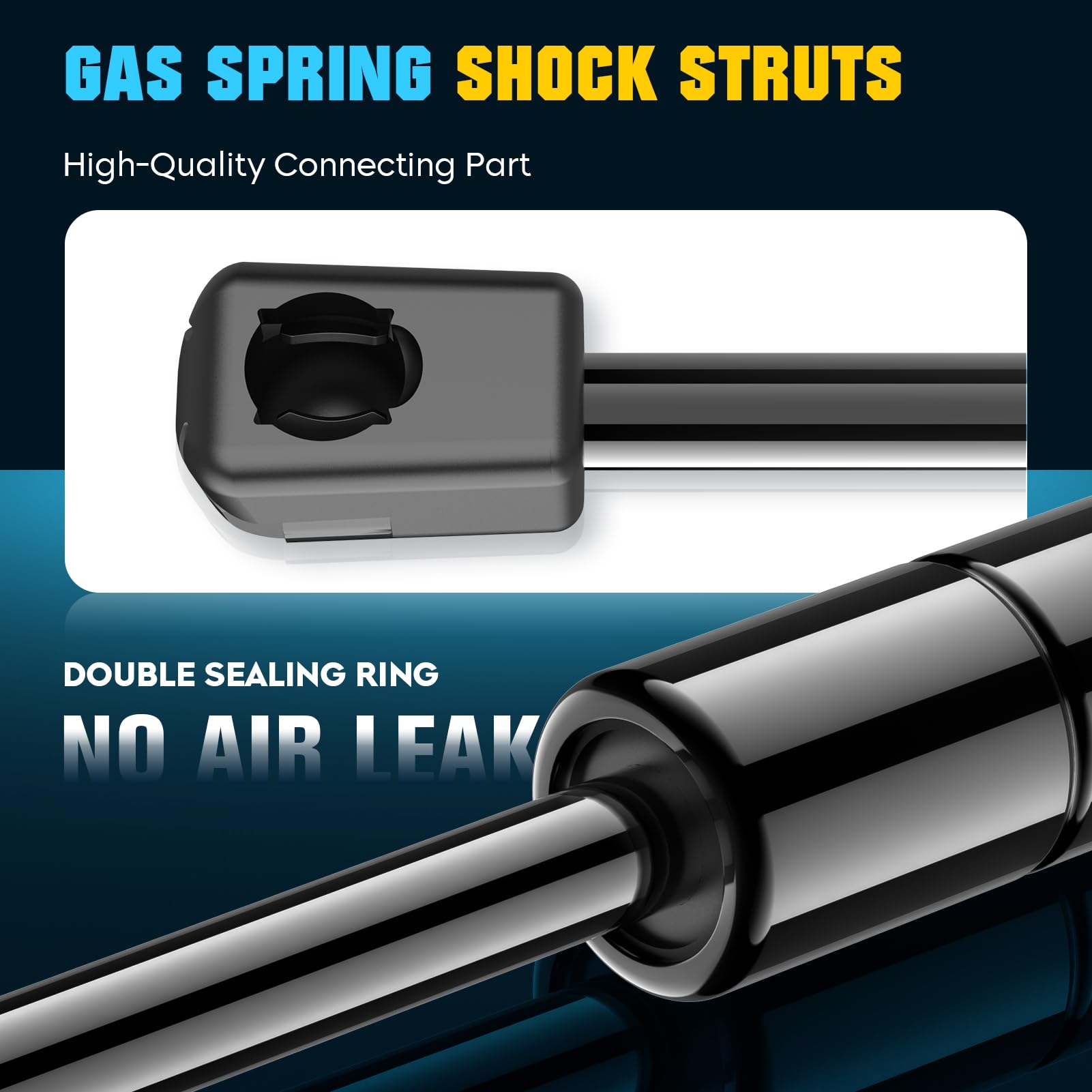 Youxmoto rear liftgate struts extended length illustration for Escalade compatibility.