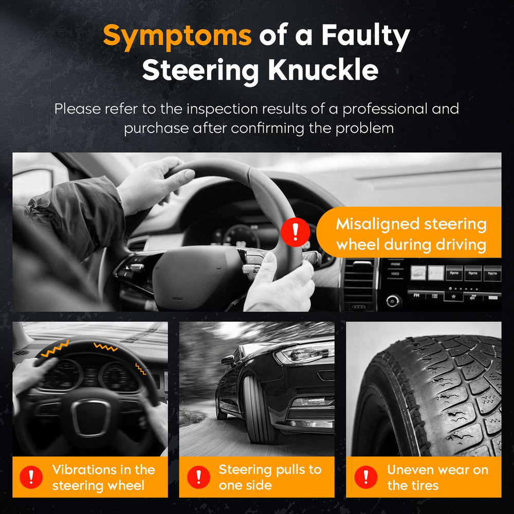 Youxmoto steering-knuckle fitment detail, demonstrates exact mounting interface and tolerances.