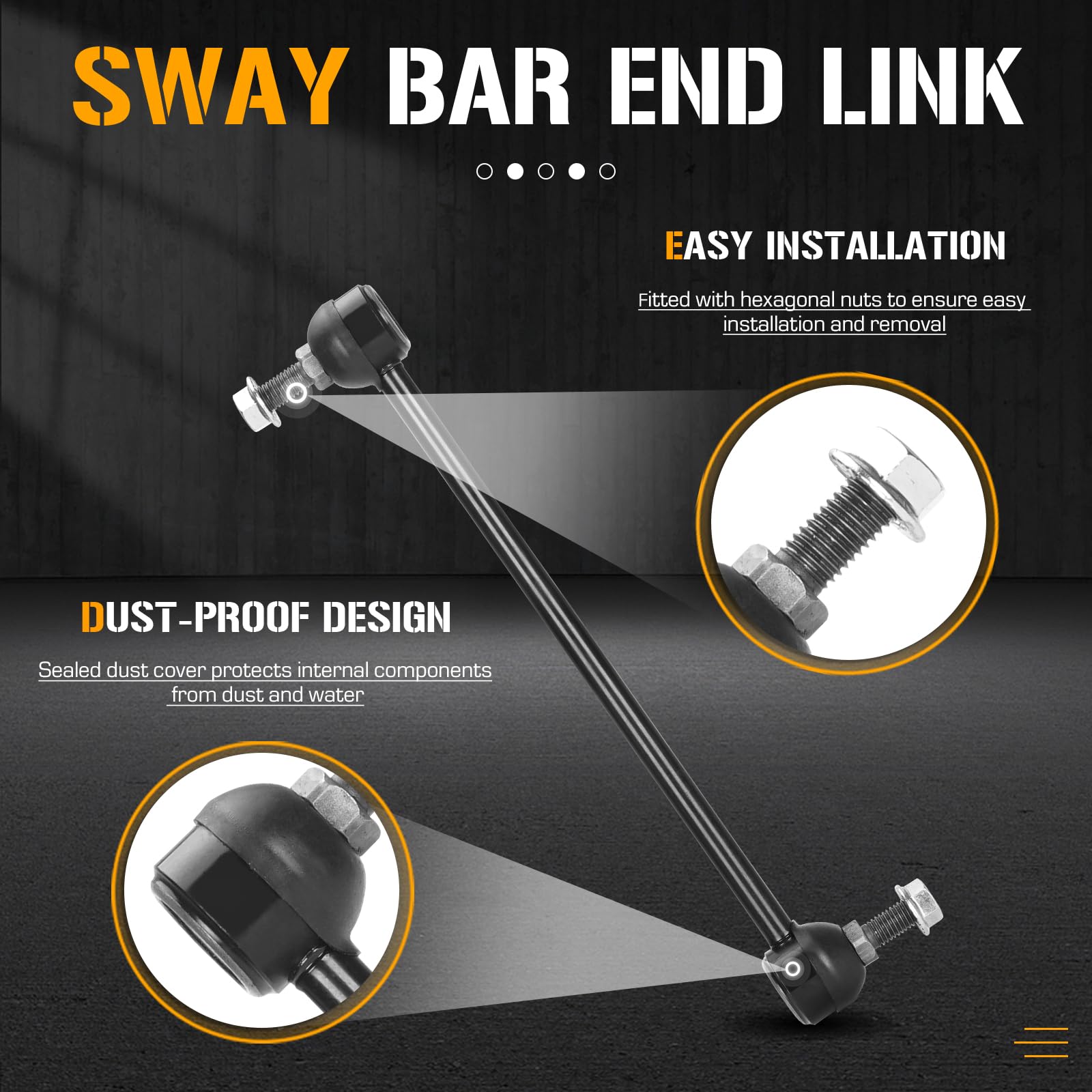 Youxmoto sway bar end link kit reflects complete four-piece package for straightforward installation.