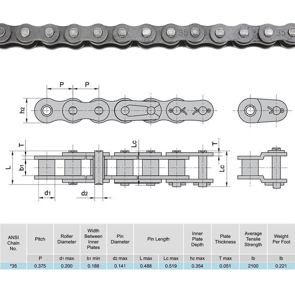 YOXUFA 35 chain for Motovox MBX11 ensures consistent engagement on rugged paths