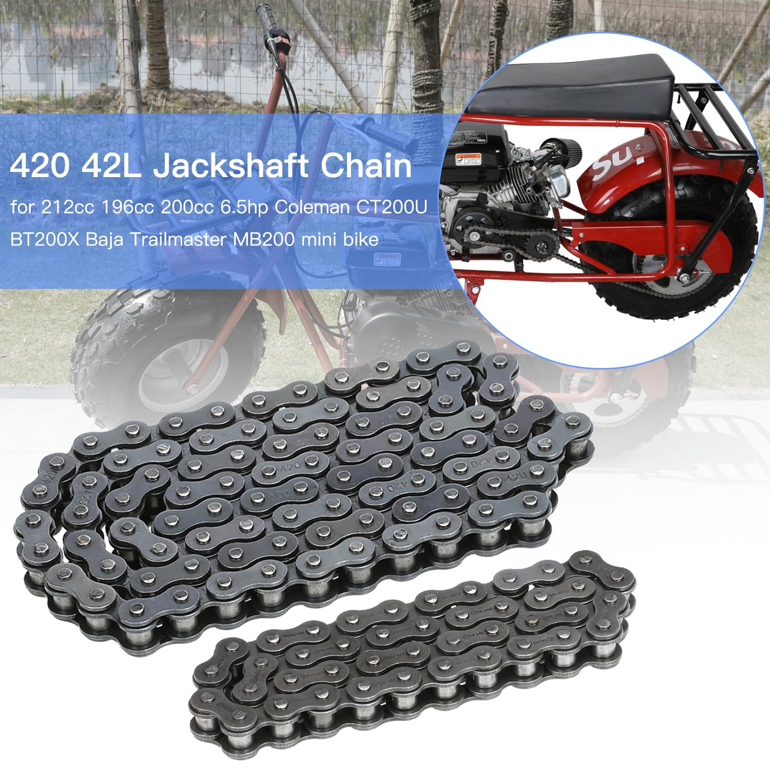 YOXUFA 90-link rear chain for CT200U, extended rear drive reliability