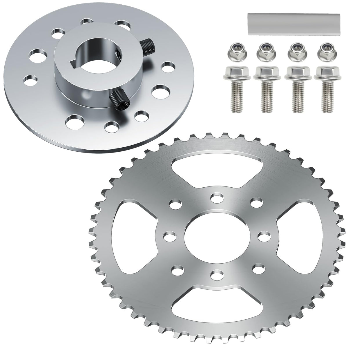 YOXUFA 48T 420 sprocket hub in durable steel for Predator go-karts.