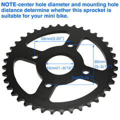 YOXUFA 80mm bolt-circle mini-bike sprocket for rear drive setups.