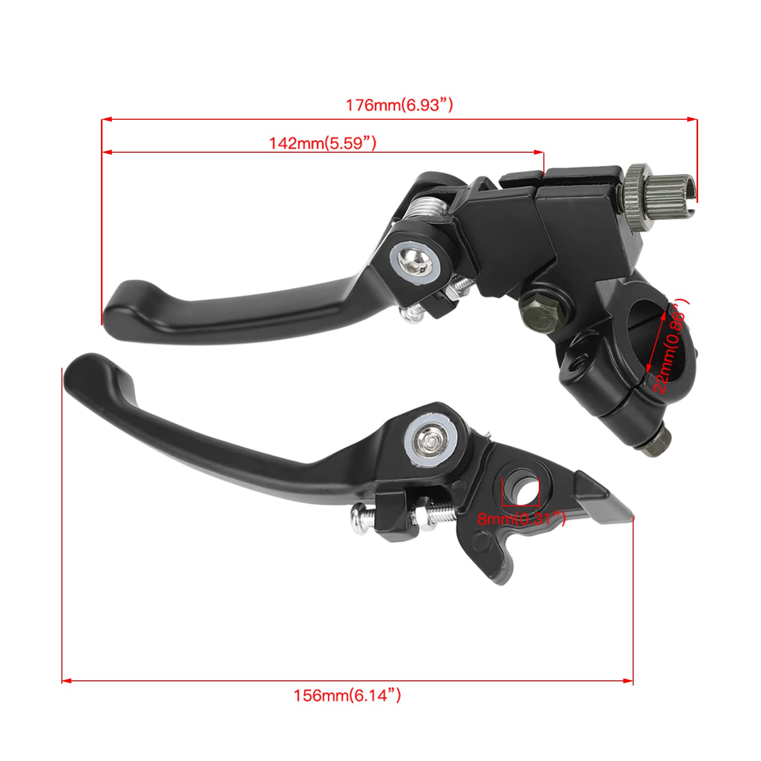YOXUFA adjustable levers close-up highlighting precise reach.