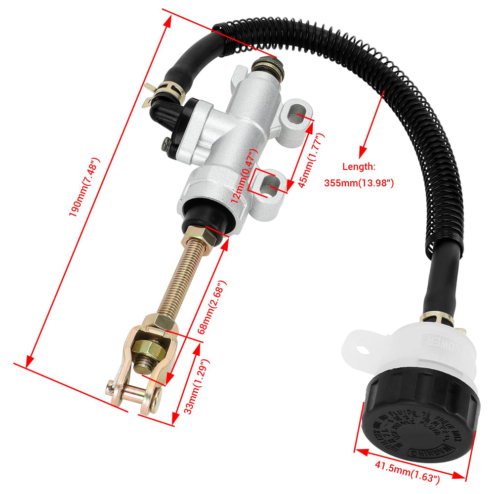 YOXUFA braided 70-inch brake line provides durable, flexible routing.