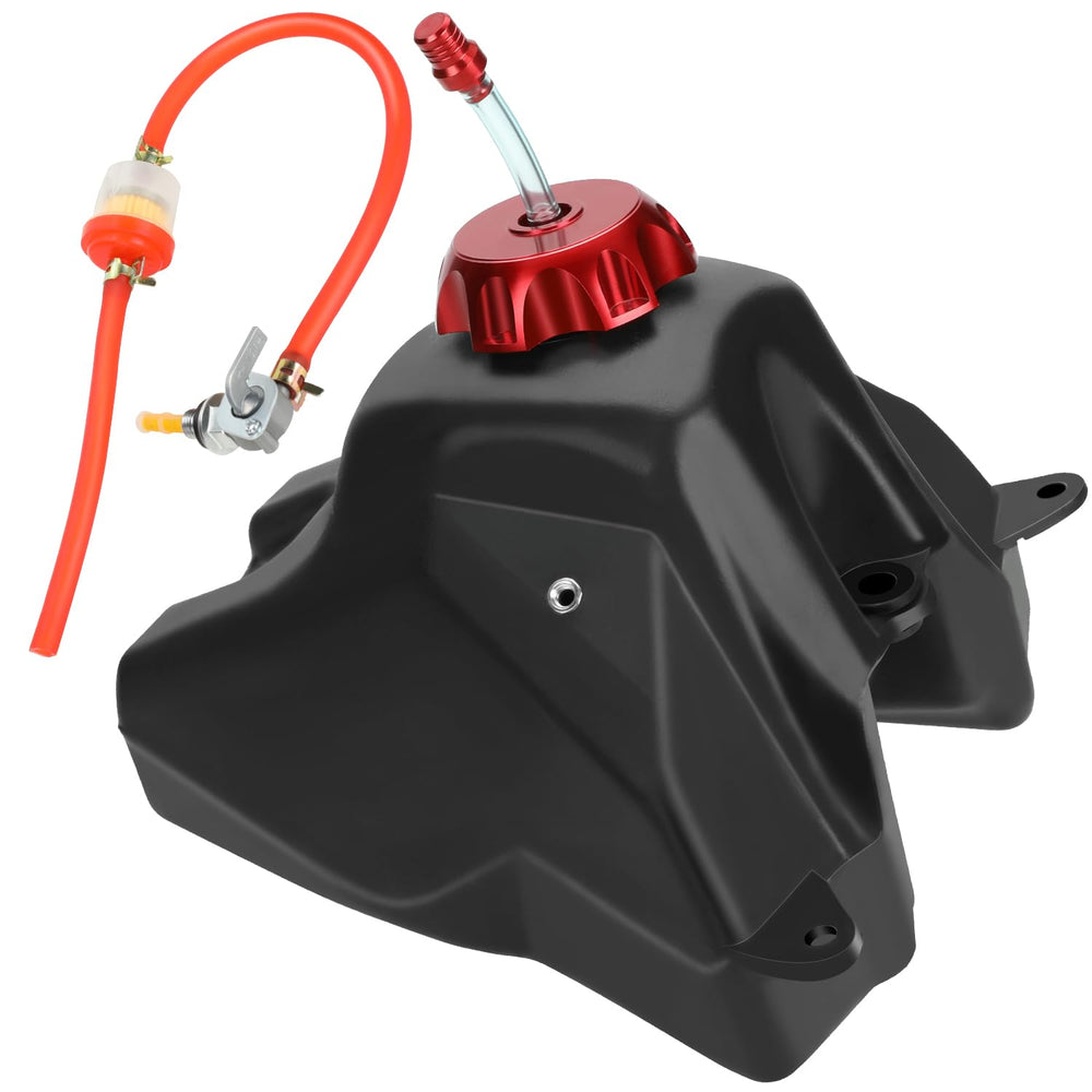 YOXUFA dirt bike gas tank for CRF50 fitment enhances capacity and reliability.