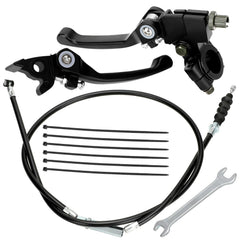 YOXUFA folding clutch lever perch in black front view for durable control.
