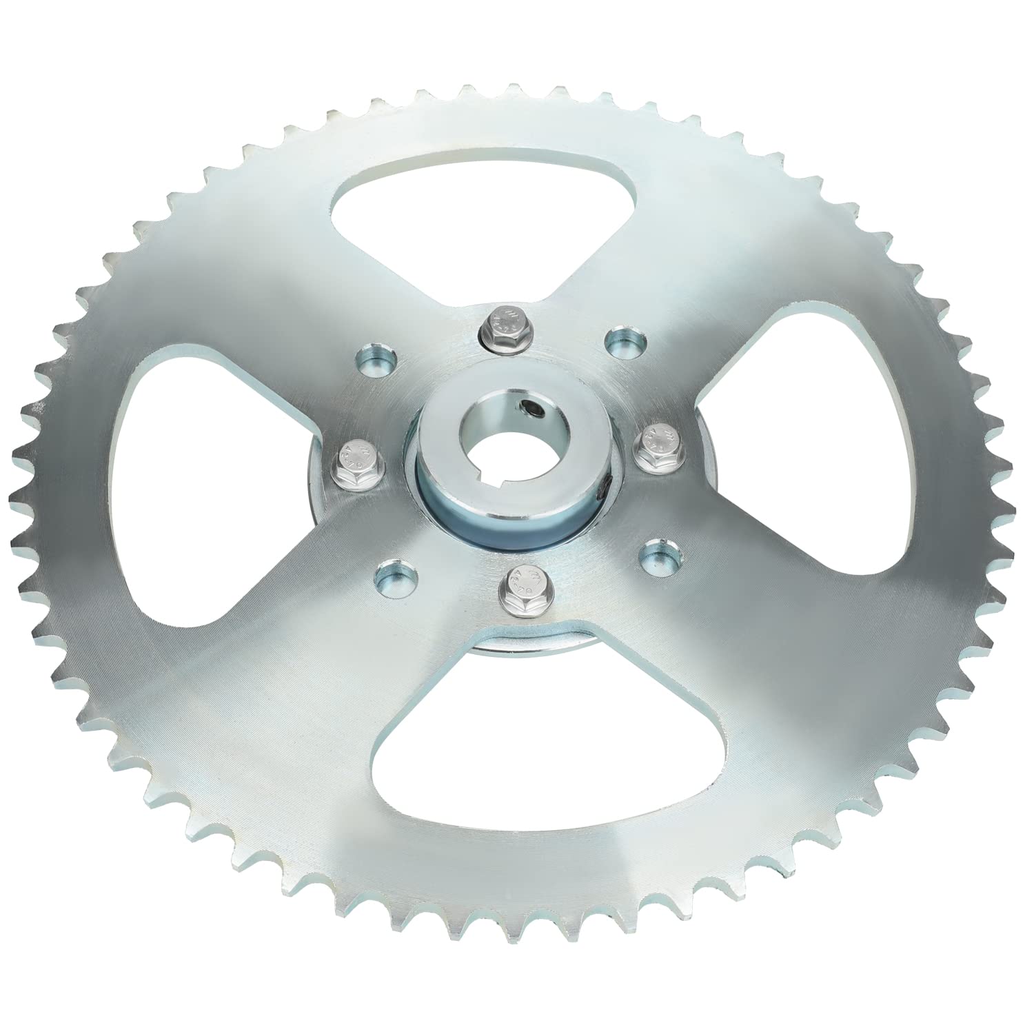 Go kart drive assembly with hub ready for Predator engine integration.
