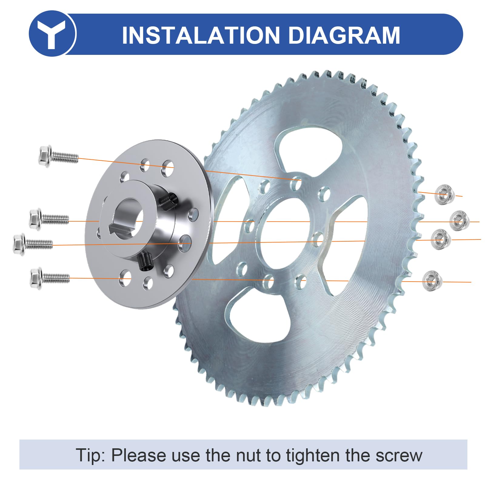 Front angle of hub showing a 4-inch outer diameter for scale.