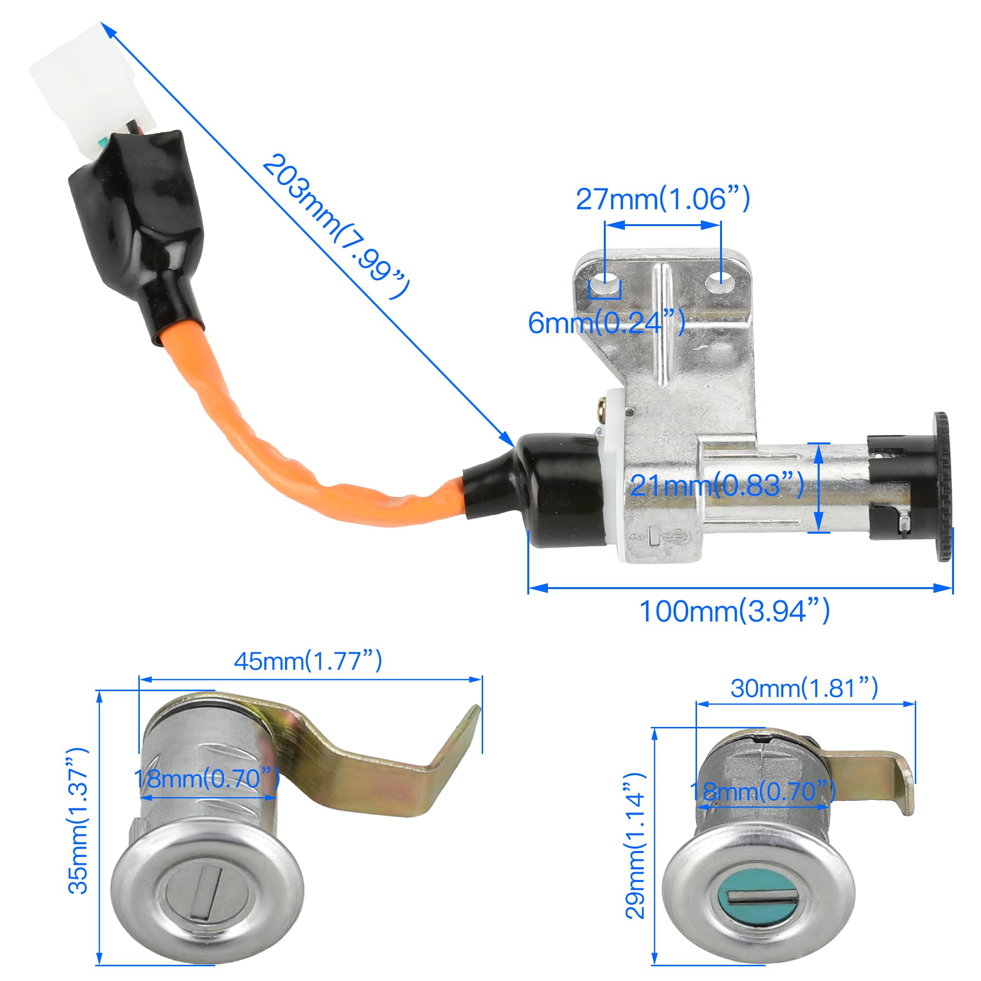 YOXUFA ignition switch key assembly for GY6 125cc enables quick starts