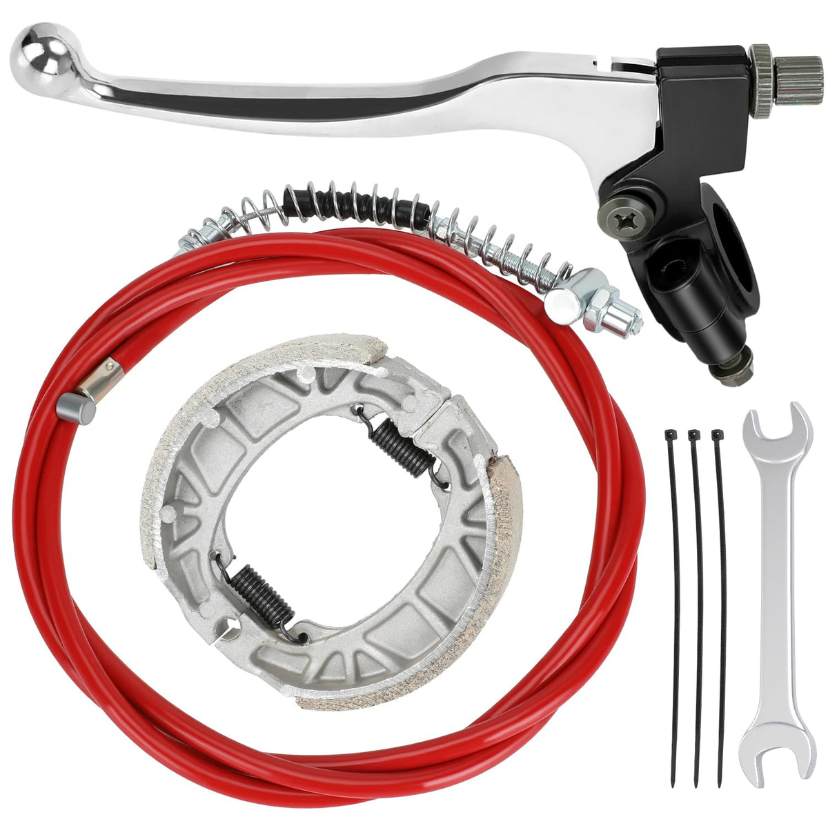 YOXUFA mini bike brake lever close-up showing chrome handle and lever edge for precise control
