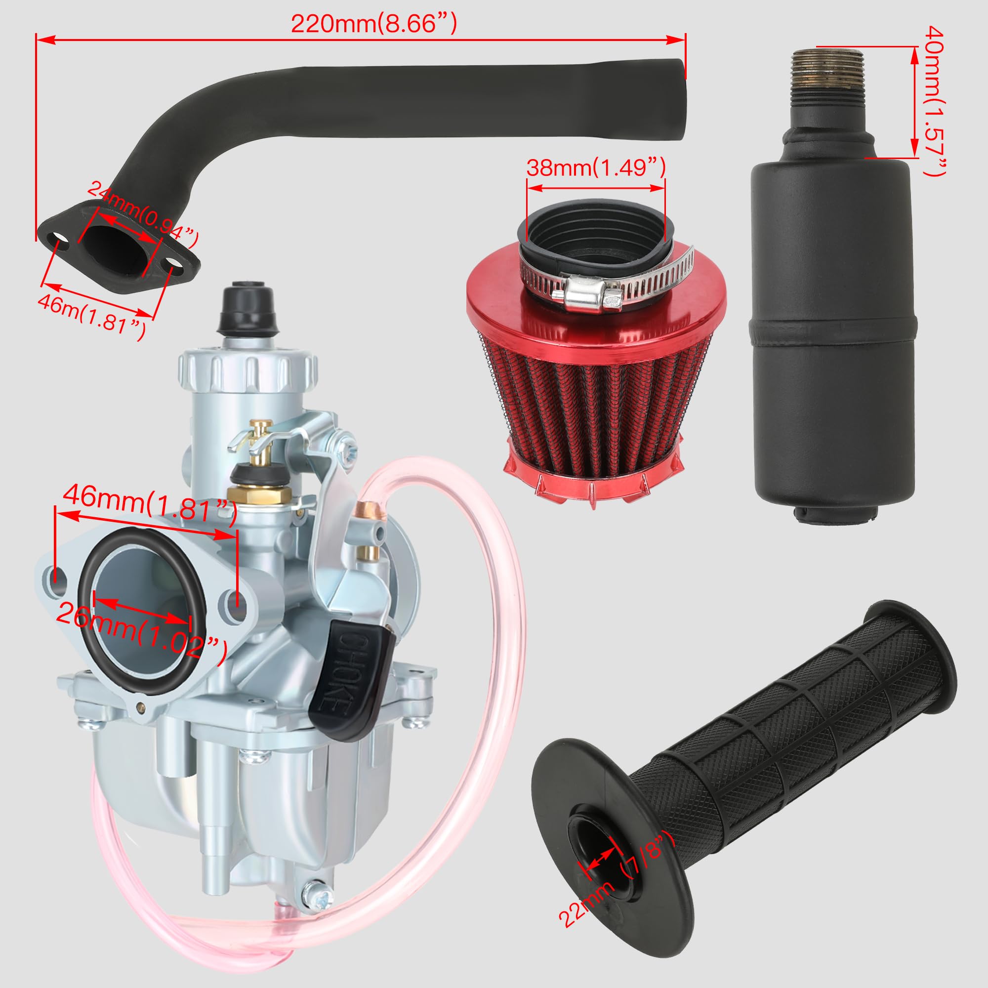 YOXUFA Predator 212 Stage 2 127cm throttle cable enables precise control