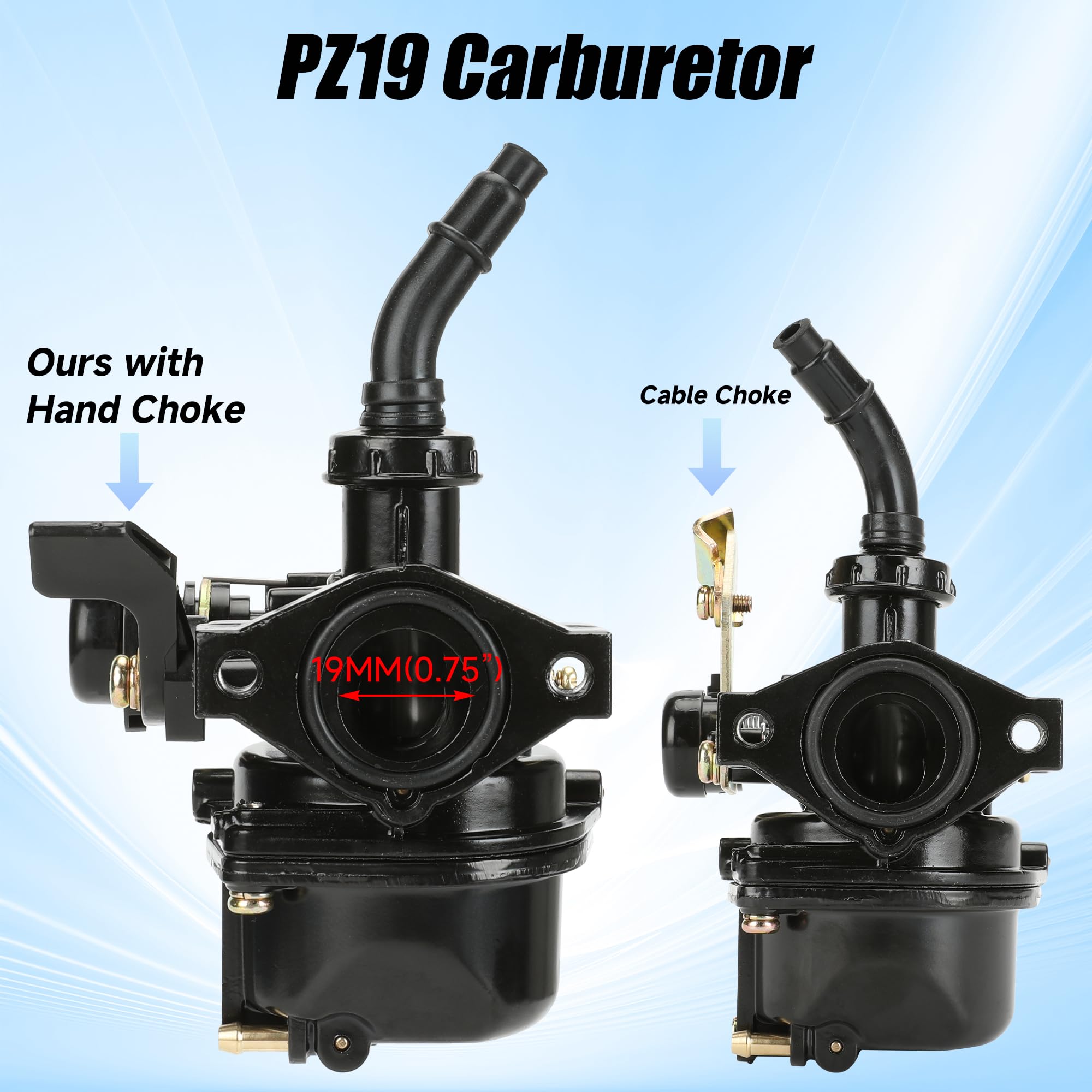 YOXUFA PZ19 carburetor with fuel line and attachments supports reliable fuel delivery