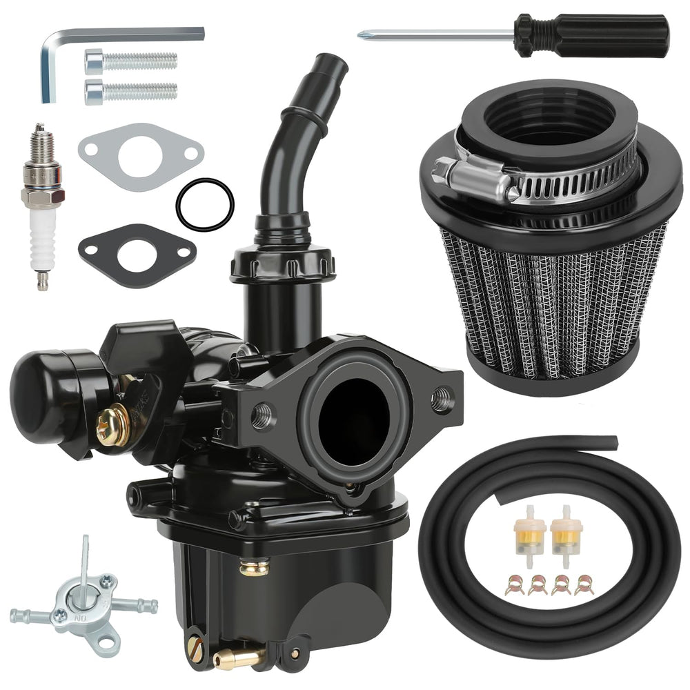 YOXUFA PZ19 carburetor side view shows install friendly design for ATVs