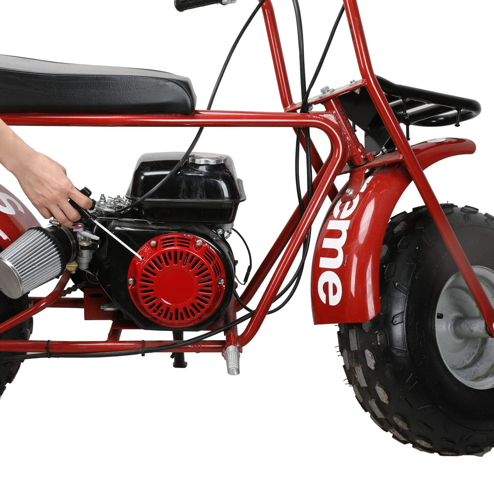 YOXUFA pull starter installed on a mini bike during setup.