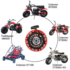 YOXUFA pull starter with bolts and spark plug for easy fit.