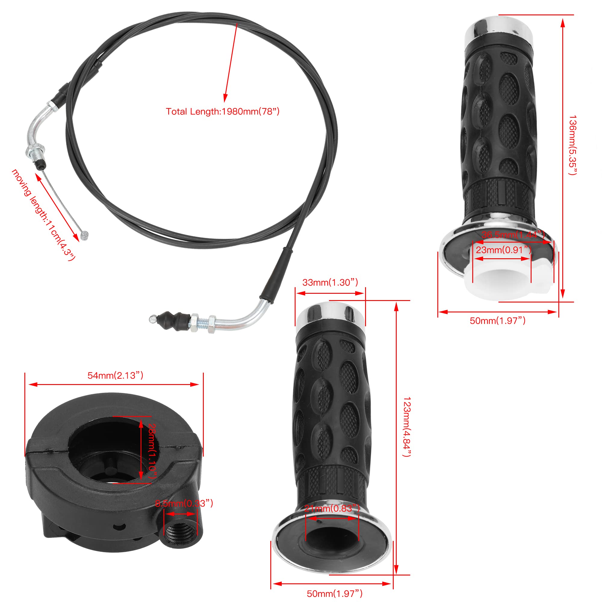 YOXUFA 78 inch throttle cable ready for installation