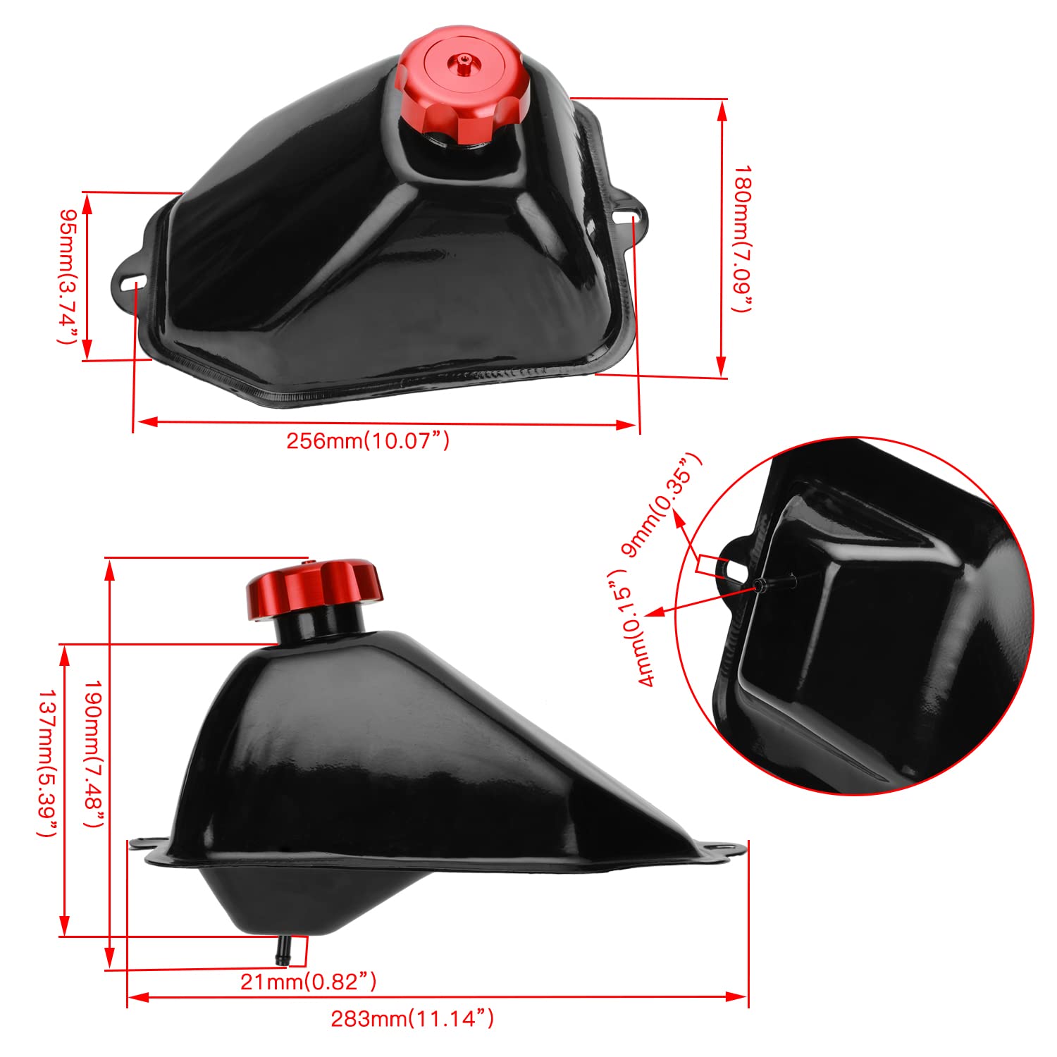 Vent-cap detail showing proper venting for balanced fuel flow