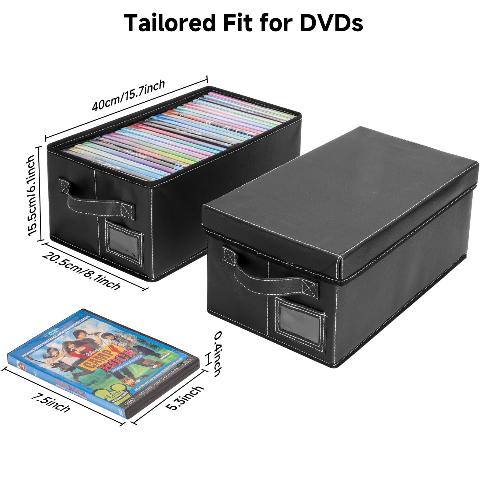 yoyobubu DVD storage box label slot closeup for easy categorization.
