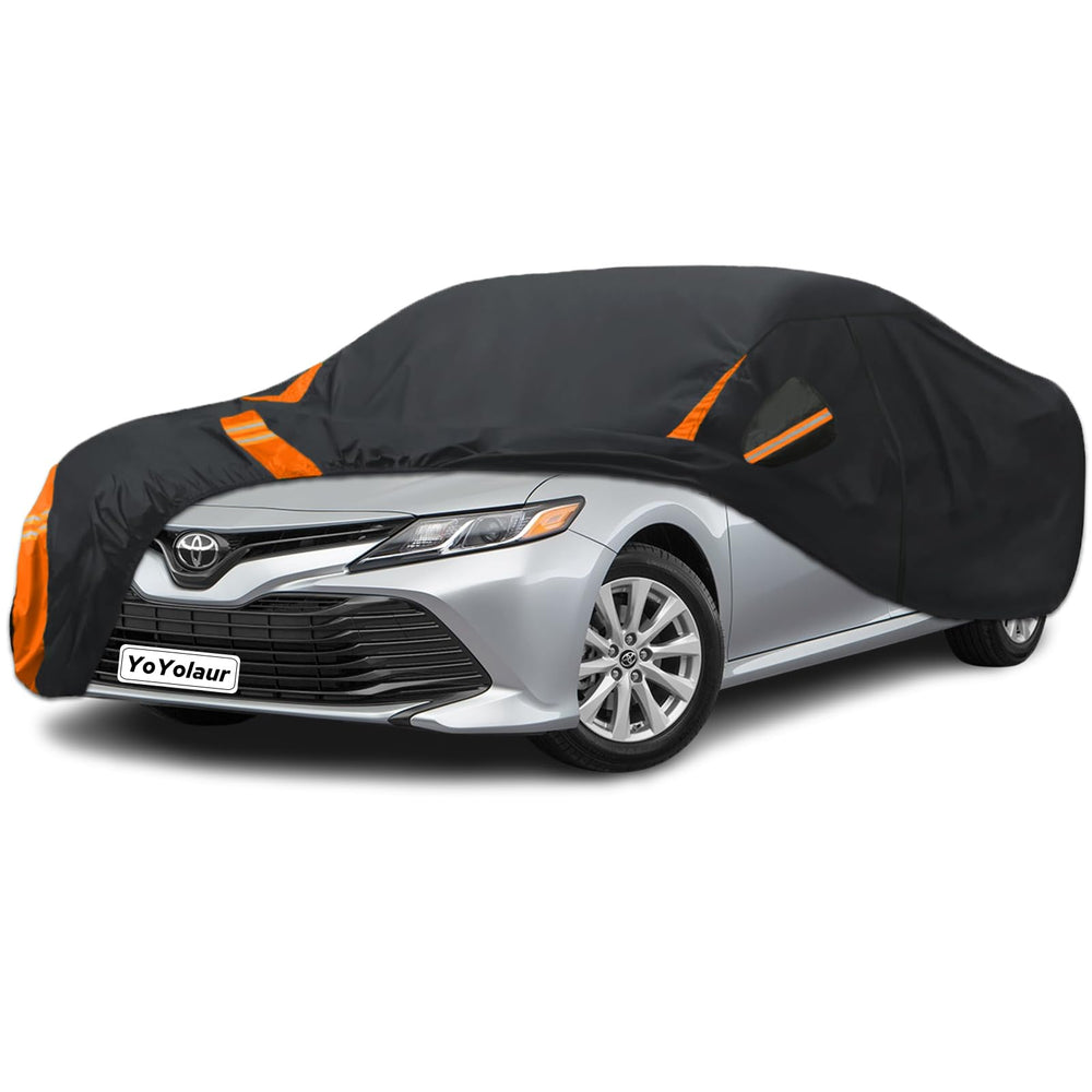 YoYolaur Camry car cover front view showing tailored fit for all-weather protection