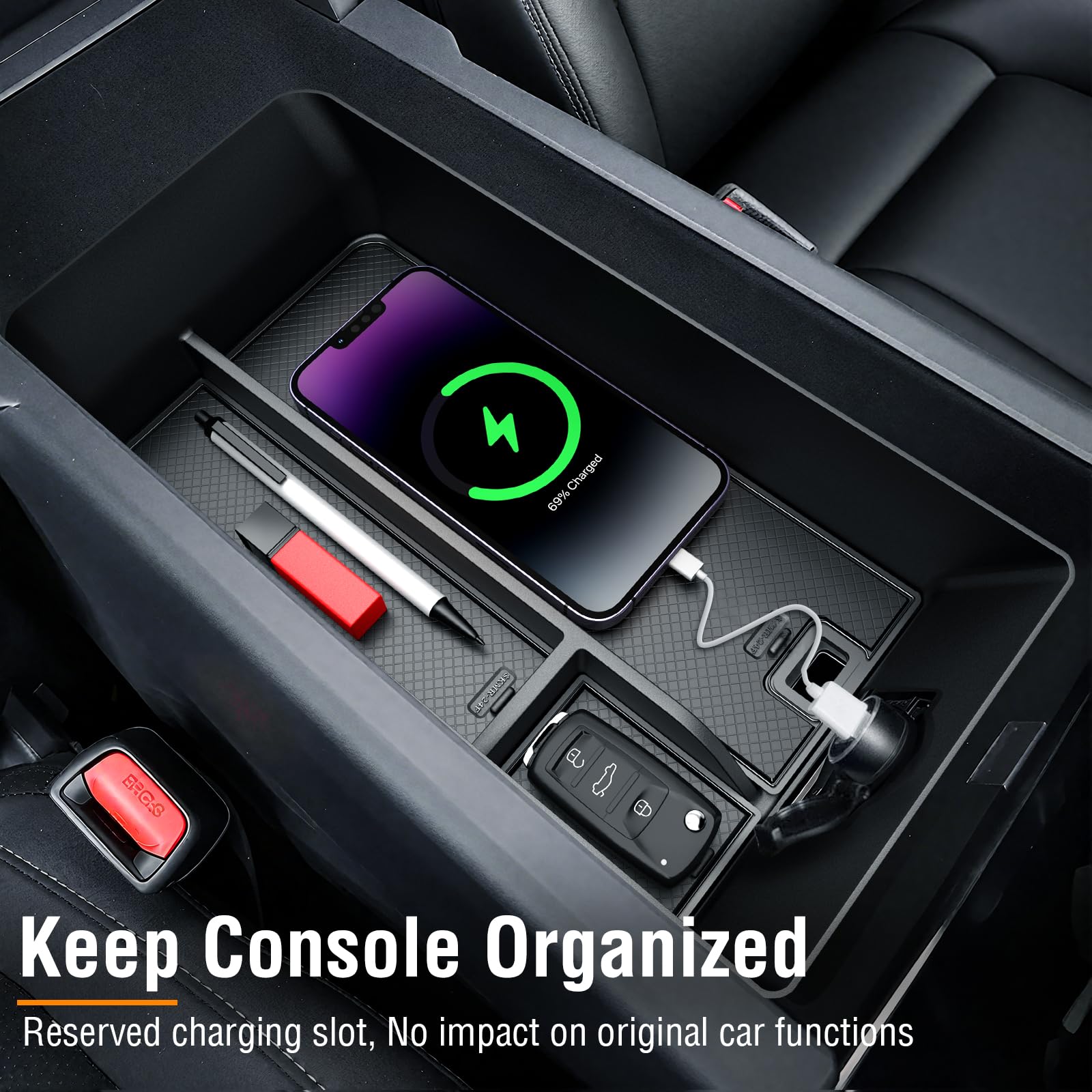 YPHUIKI silicone anti-slip mat for Camry prevents sliding during drives.
