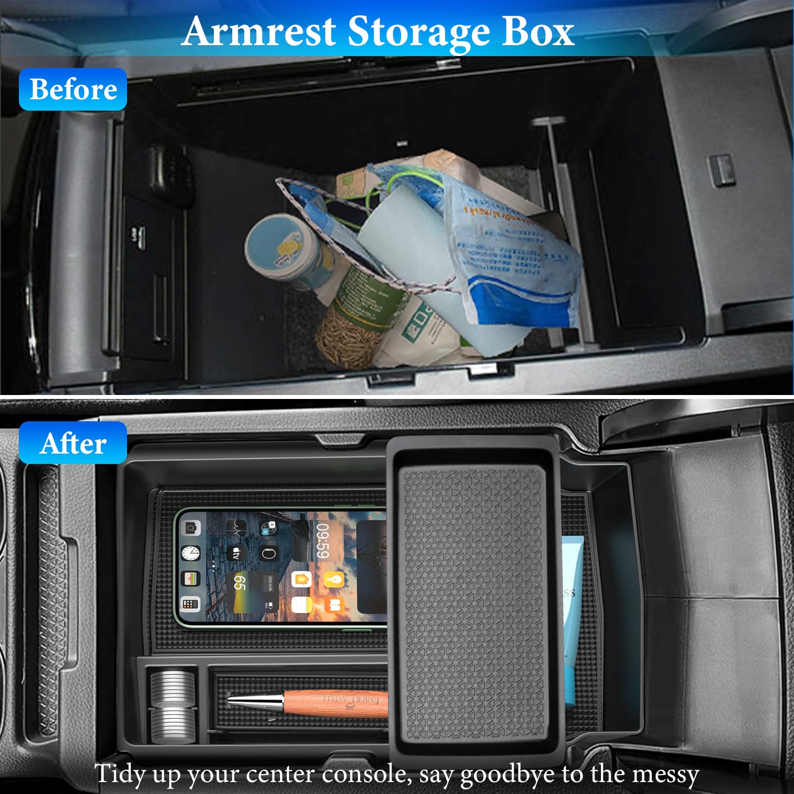 YPHUIKI easy-install design for CR-V armrest organizer saves time with tool-free setup.
