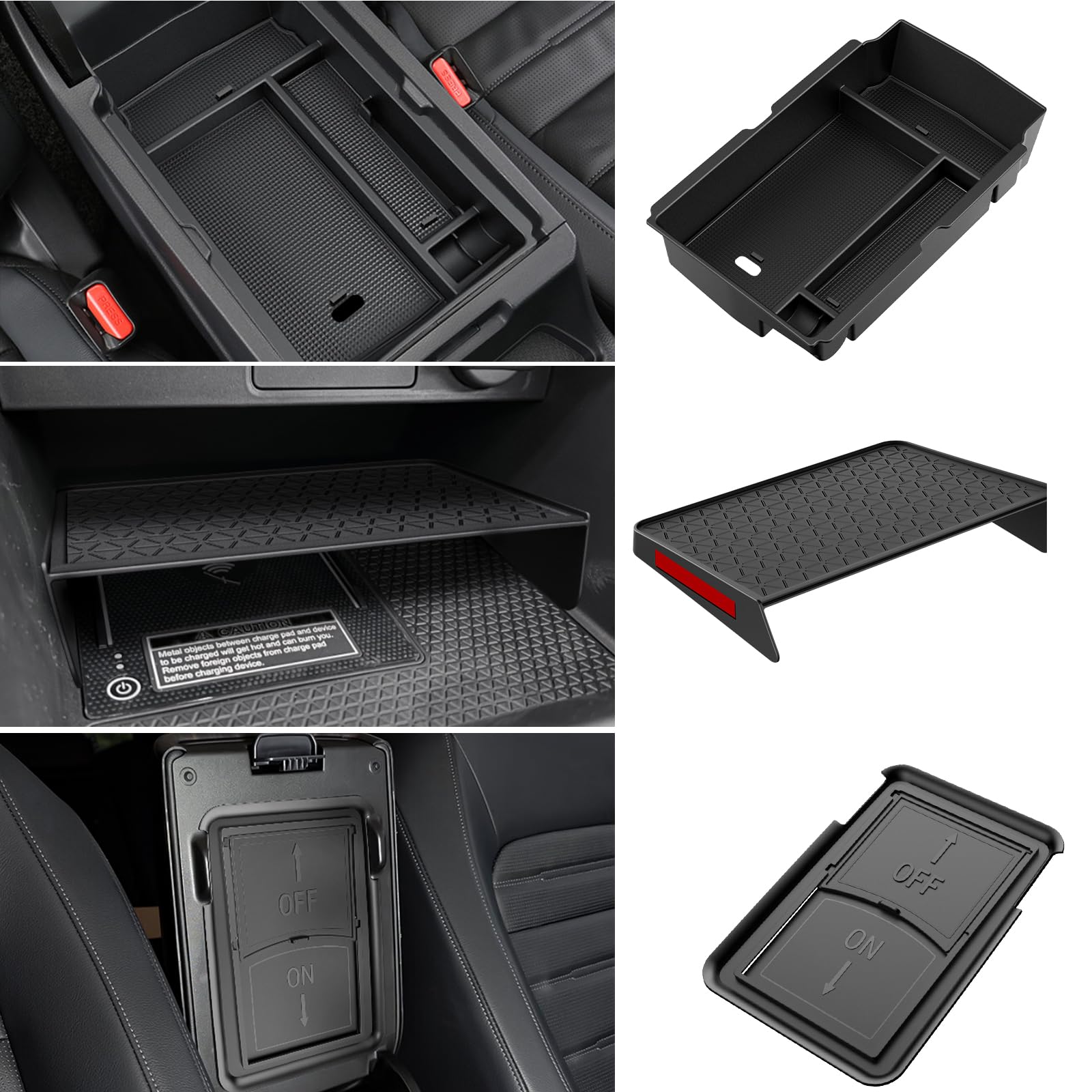 YPHUIQI center console organizer for Honda CR-V with two-layer design.