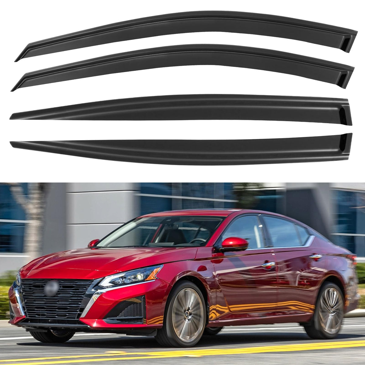 YQAUTEC Altima window visors front view enhance airflow and block rain